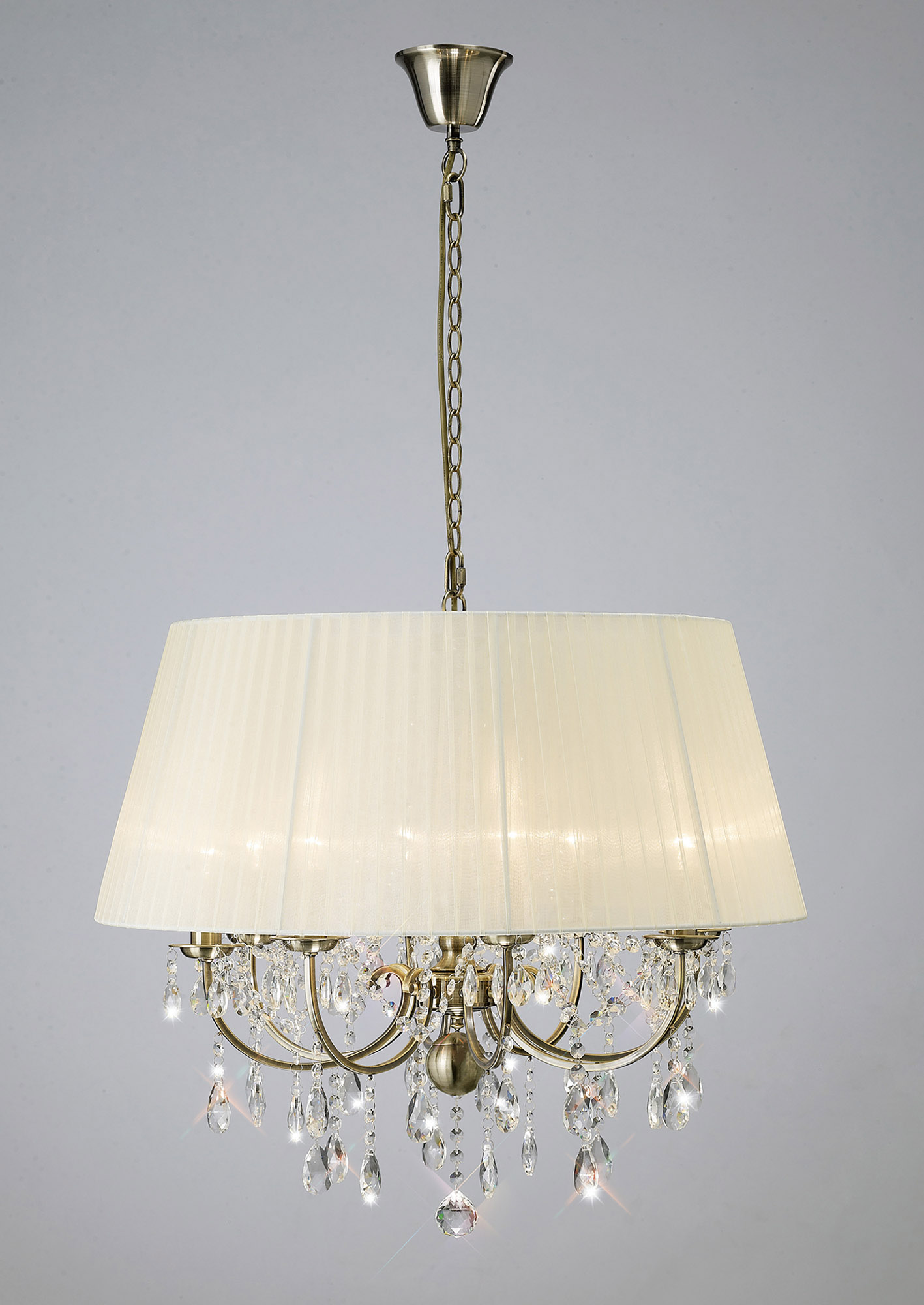 Olivia Antique Brass-Ivory Cream Crystal Ceiling Lights Diyas Shaded Crystal Fittings Olivia Antique Brass-Ivory Cream Crystal Ceiling Lights Diyas Shaded Crystal Fittings